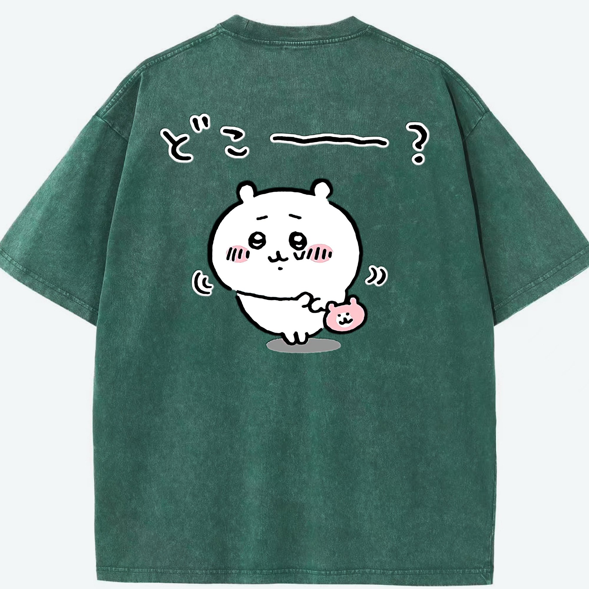 （画像用） ちいかわ ちいかわ Chii-kawa chiikawa 綿100% ヴィンテージ風 半袖Tシャツ（背面プリント）